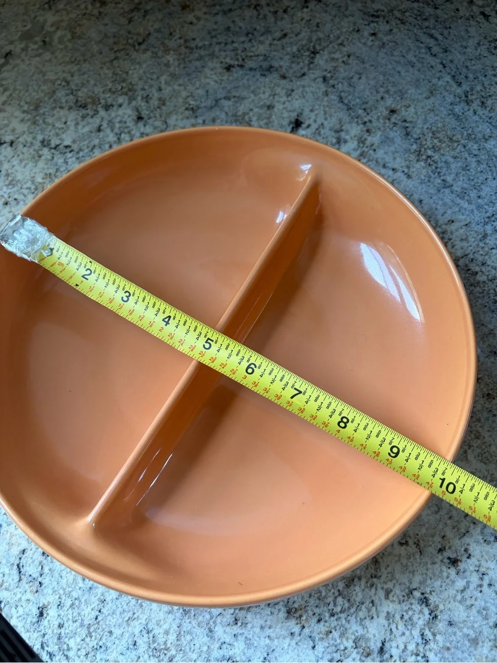 Russell Wright Stoneware Casual China Iroquois Divided Dish CANTELOUPE